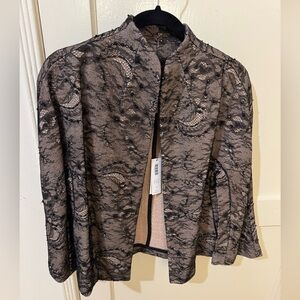 NWT Chico's Embellished Lace Jacket with Beaded Detail in Black - Women’s Medium
